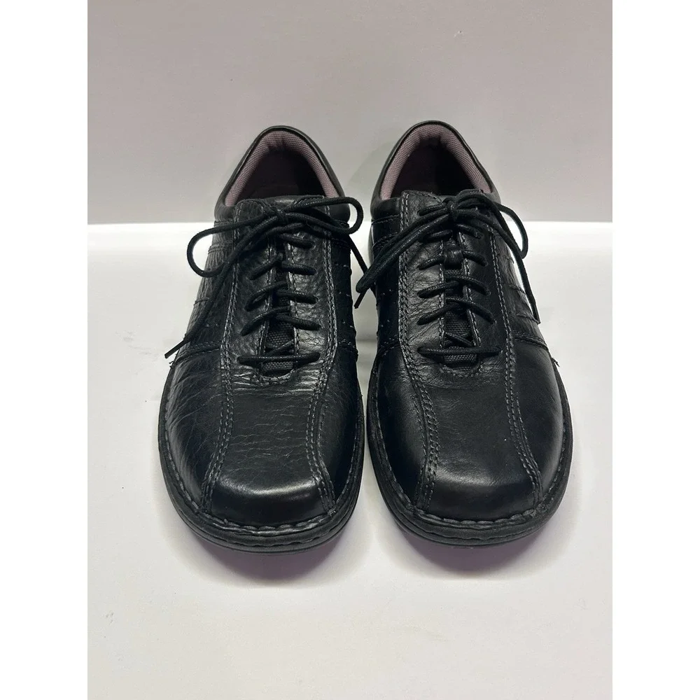 Skechers Streetcars Slapshot Mens 9 Black Leather Oxford Walking Shoes